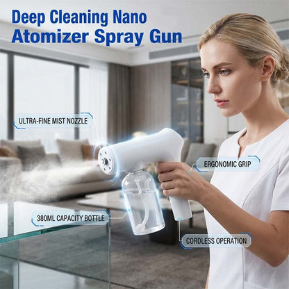 💨🔵 Atomiseur nano sans fil – Désinfection sans contact, lumière bleue, pour la maison, le bureau et la voiture 🏠🚗
