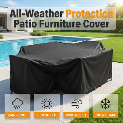 ☀️🛡️ Plus de 50 000 vendus ! Housse de protection imperméable pour mobilier d'extérieur – Tissu Oxford 210D, résistant aux UV et au vent, protège salon de jardin, meubles et coussins de la pluie, du soleil et de la poussière 🪑🌧️