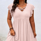 🌾🎀 Robe cintrée à volants – Encolure V délicate, taille marquée, coupe qui tourne, pour un look romantique au quotidien comme en soirée 🧺🌙