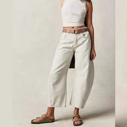 ☀️ Dam vida retrojeans med mellanhög midja – mjukt denimtyg, avslappnad passform & perfekta för både jobb och fritid 🕶️