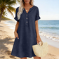 🏖️ 50 % RABATT! 👗 Avslappnad V-ringad klänning – fickor, andningsbar & smickrande passform, din sommarfavorit 🌿