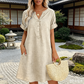 🏖️ 50 % RABATT! 👗 Avslappnad V-ringad klänning – fickor, andningsbar & smickrande passform, din sommarfavorit 🌿