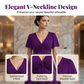 💃 V-ringad klänning med twist fram & fickor – framhäver midjan, döljer magen & ger en smickrande siluett, perfekt för middagar & sommarfester 🌸