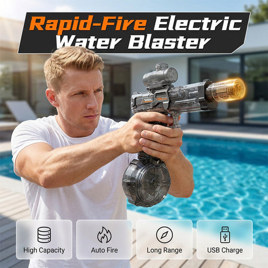 ⚡🔫 Blaster à eau électrique – Réservoir XXL, cadence de tir élevée, portée de sniper, fun garanti au jardin ou à la plage 🌊💧