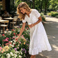 🔥🎁 Nyhet – 50 % RABATT! 🔥✨ Elegant V-ringad klänning med kort ärm – luftig komfort & tidlös sommarstil 🌿