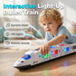 🚄 50 % RABATT NU! 🎵 Elektrisk leksakståg – bump & go, lyser starkt, spelar musik & navigerar själv runt hinder, perfekt present 🎁