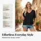 🌿 Dam V-ringad blus med halv ärm – patchwork-fåll, avslappnad passform & perfekt för jeans, kjol & shorts, unik & bohemisk 🧵