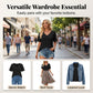 🌿 Dam V-ringad blus med halv ärm – patchwork-fåll, avslappnad passform & perfekt för jeans, kjol & shorts, unik & bohemisk 🧵