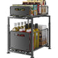 💪📦 Organiseur d'armoire coulissant à 2 niveaux – 5 hauteurs réglables, acier carbone robuste, grande capacité, sans montage ✨🥫