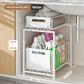 💪📦 Organiseur d'armoire coulissant à 2 niveaux – 5 hauteurs réglables, acier carbone robuste, grande capacité, sans montage ✨🥫