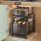 💪📦 Organiseur d'armoire coulissant à 2 niveaux – 5 hauteurs réglables, acier carbone robuste, grande capacité, sans montage ✨🥫