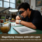 🔍💡 Loupe de précision LED mains libres – Lentilles optiques, grossissement multiple, éclairage sans ombre, l’outil indispensable pour la soudure électronique, le modélisme et la lecture des petits caractères 🔬📚
