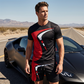 Grafiskt mönstrad T-shirt & shorts – set för herr 🌴 Bekväm, stilren & redo för solen ☀️