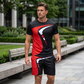 Grafiskt mönstrad T-shirt & shorts – set för herr 🌴 Bekväm, stilren & redo för solen ☀️
