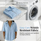 Women's Casual V-neck Zipper Short-Sleeved Top