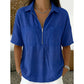 Women's Casual V-neck Zipper Short-Sleeved Top