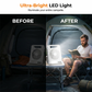 Dubbeldriven utomhusfläkt med solpanel & ljus 🌞 Ladda med solen eller USB – svalka & belysning i ett ⚡