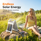 Dubbeldriven utomhusfläkt med solpanel & ljus 🌞 Ladda med solen eller USB – svalka & belysning i ett ⚡