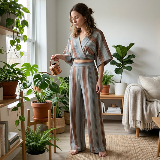 💥 50 % RABATT! 💖 Luftigt randigt set för dam – avslappnad lyx, modern design & maximal komfort hela dagen ✨🌿