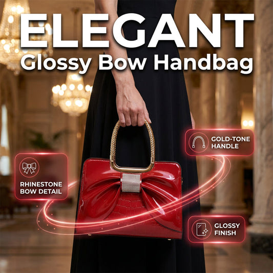 Elegant damaxelväska med rosett & krokodilmönster 👜 Lyxig textur, söt rosett & tidlös elegans – din perfekta vardagsaccessoar ✨