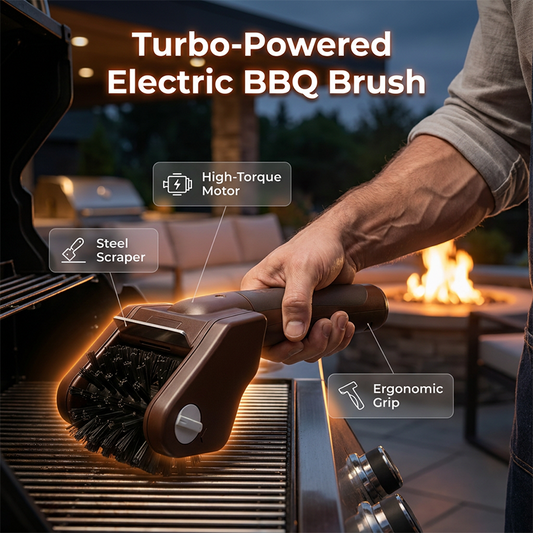 Elektrisk BBQ-grillrengöringsborste 🔥 Snabb, kraftfull & säker rengöring – gör grillen skinande ren på minuter ✨