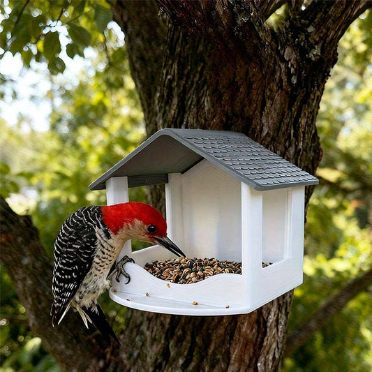 🐦 50 % RABATT NU! 🌿 Hängande hus-fågelmatare – väderbeständig & lätt att fylla 🏡