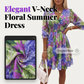🌸 50 % RABATT NU! 🌸 Dam blommig A-linje klänning – V-ringning, mjuk volang & bekväm passform, enkel att styla för alla tillfällen ☀️