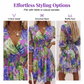 🌸 50 % RABATT NU! 🌸 Dam blommig A-linje klänning – V-ringning, mjuk volang & bekväm passform, enkel att styla för alla tillfällen ☀️