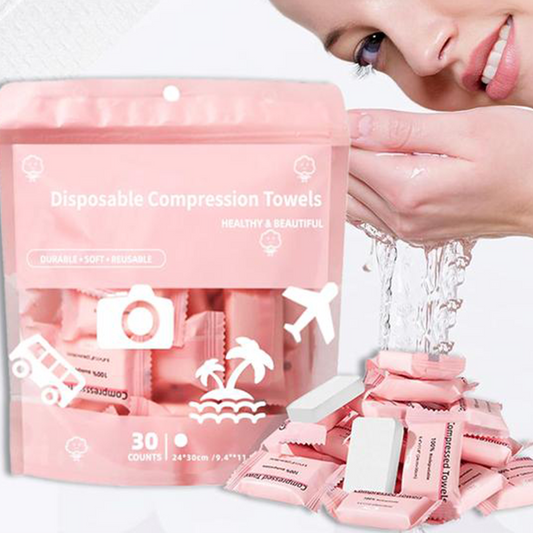 🏠 Komprimerade bomullshanddukar – set med flera, perfekta för gäster, resor & nödsituationer, enkla att förvara & alltid fräscha 🧳