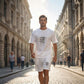 Herr casual topp & shorts-set 👕 Mjuk känsla, ledig stil – redo för soliga dagar ☀️✨