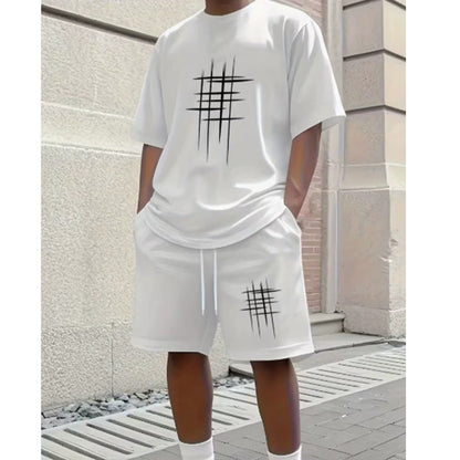 Herr casual topp & shorts-set 👕 Mjuk känsla, ledig stil – redo för soliga dagar ☀️✨