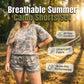 Plus size camo topp & shorts-set 🌿 Ledig passform, mjukt tyg – enkelt, snyggt & redo för äventyr ✨