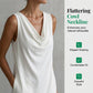🥂 Figursydd klänning med cowl neck – ärmlös, mjukt fall & diskreta sidfickor, perfekt för afterwork, dejt & fest 🌙