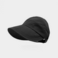 🧢 Dam halvkeps-solhatt med brett brätte – krokförslutning, perfekt för hästsvans & flätor, luftig & sval 🌬️