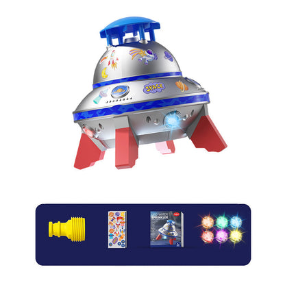 👽 UFO-roterande vattenspridare för barn – sprutar vatten i alla riktningar, perfekt för varma dagar, trädgårdsfest & strand, timmar av skratt & lek 🌊