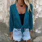 Top en Maille Filet Respirant avec Nœud Frontal pour Femme