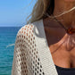 Top en Maille Filet Respirant avec Nœud Frontal pour Femme