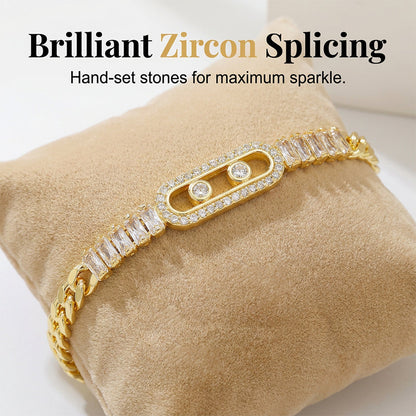 ✨ 50 % RABATT NU! 📿 Kubiskt zirkonia-armband i guld – gnistrande elegans, perfekt för fest, bröllop & vardagslyx 🌙