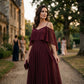 👗 50% RABATT! 💃 Cold shoulder maxiklänning – Elegant & flödande design – Framhäver axlarna, smickrande passform & mjukt fall – perfekt för fest, bröllop eller varma sommarkvällar 🌿✨