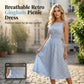 👗 BEGRÄNSAD TID – 50 % RABATT! 💥 Retro gingham ärmlös klänning – smockad överdel, justerbara axelband & luftig passform, perfekt för sommar & semester 🌸
