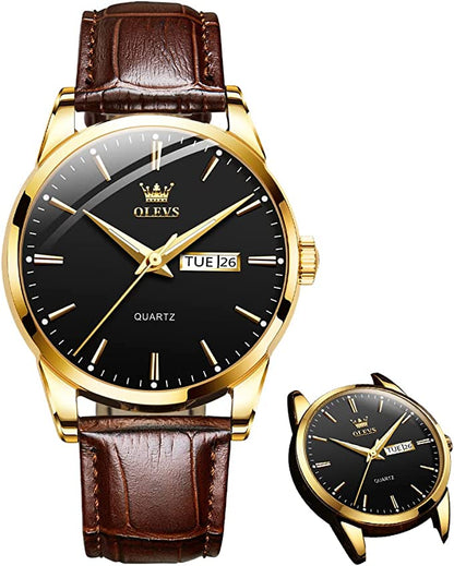 ⌚ 50 % RABATT! ⏱️ Herrur med dag & datum – rostfritt stål, lysande visare & valbar svart/vit/blå urtavla, perfekt för varje stil 🎨