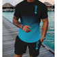 🎨 Herr 3D-gradient set – T-shirt & shorts, unik färgövergång, andningsbart tyg & perfekt för semester, festival & vardag 🌴