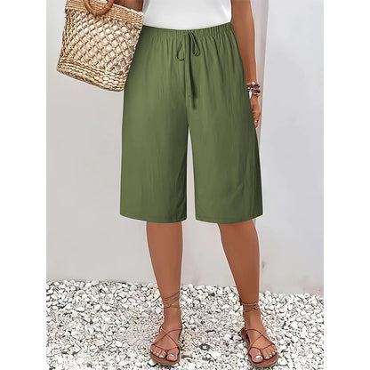 🌸 Dam casual shorts med dragsko i midjan – avslappnad passform, mjukt tyg & perfekta för lata dagar & strandpromenader 🏖️