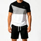 📢📢 50 % RABATT!! ⏰ Herr andningsbart färgblock-set – T-shirt & shorts, svalt & bekvämt, perfekt för varma dagar & semester 🌊