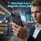 ⏳ Begränsad tid – 50 % rabatt! ⏰ 3-i-1 magnetisk powerbank – inbyggd kabel, fäst direkt på mobilen & ladda utan trassel 🧲⚡