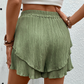 💃 Dam flödande shorts med volang-lager – kjol-liknande utseende med shorts-trygghet, resår med dragsko & andningsbart tyg, perfekt för varma dagar & strandpromenader 🏖️