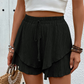 💃 Dam flödande shorts med volang-lager – kjol-liknande utseende med shorts-trygghet, resår med dragsko & andningsbart tyg, perfekt för varma dagar & strandpromenader 🏖️