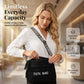 🗂️ Dam stor vintage crossbody-väska – flera fack, rymmer plånbok, mobil & surfplatta, perfekt för shopping, resa & pendling 🚆