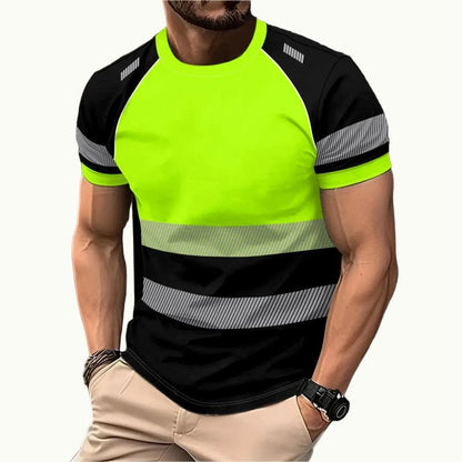 ⏳🔥 BEGRÄNSAD TID – 50 % RABATT! 🎉 Herr fluorescerande färgblockad träningströja – lätt, snabbtorkande & perfekt för löpning, cykling & utomhussport 🏃‍♂️