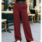 Draped Wide-Leg Trousers